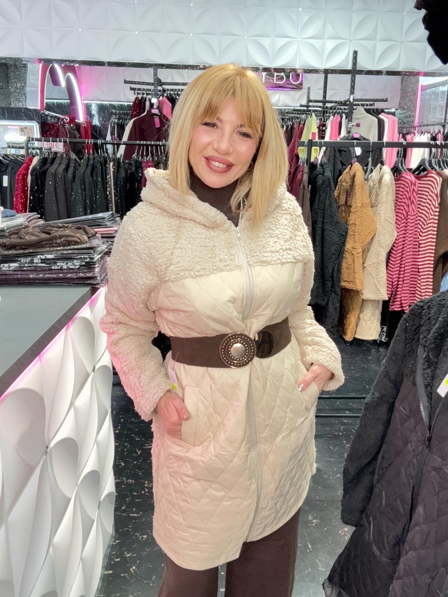 Cappottino Teddy con frontale trapuntato