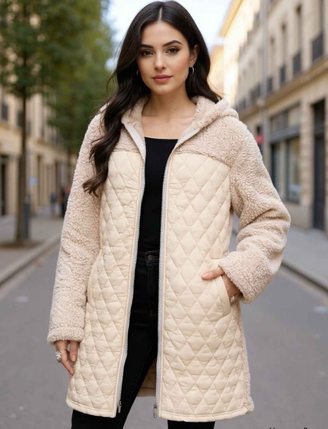 Cappottino Teddy con frontale trapuntato