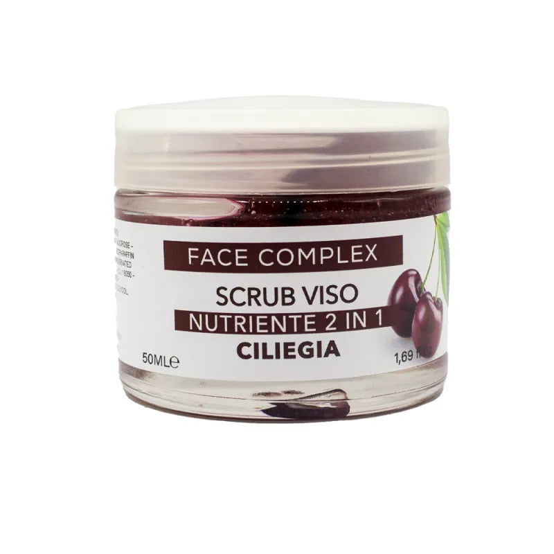 scrub viso e labbra alla ciliegia